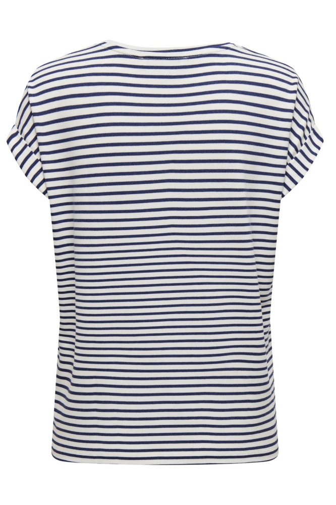 ONLMOSTER STRIPE S/S O-NECK TOP JRS 15206243 CLOUD DANCER